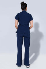 Navy Blue | 4 Pockets Mandarin Collar