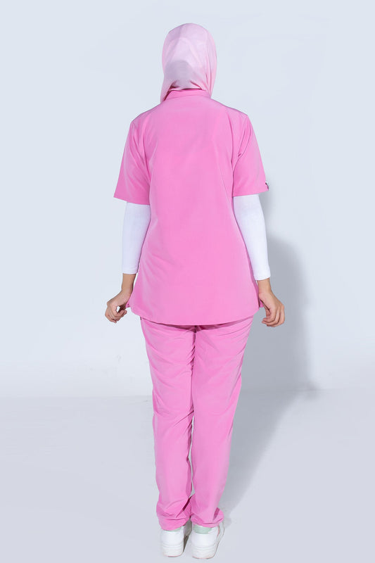 Rose Pink women | 4 Pockets Mandarin Collar