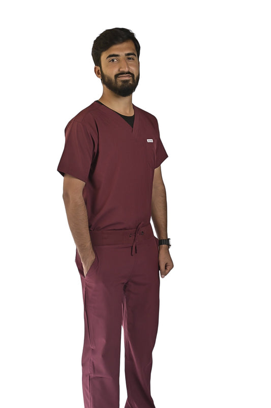 Maroon Men's Scrubs