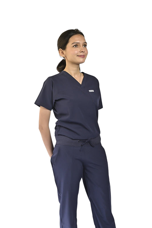 Navy blue Shirt Women Scrubs