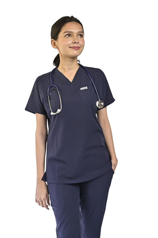 Navy blue Shirt Women Scrubs