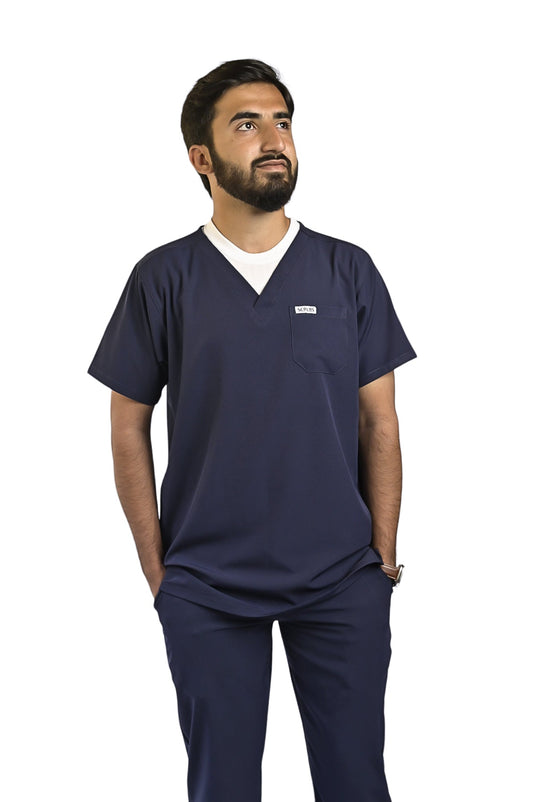 Navy blue Shirt Men Scrubs