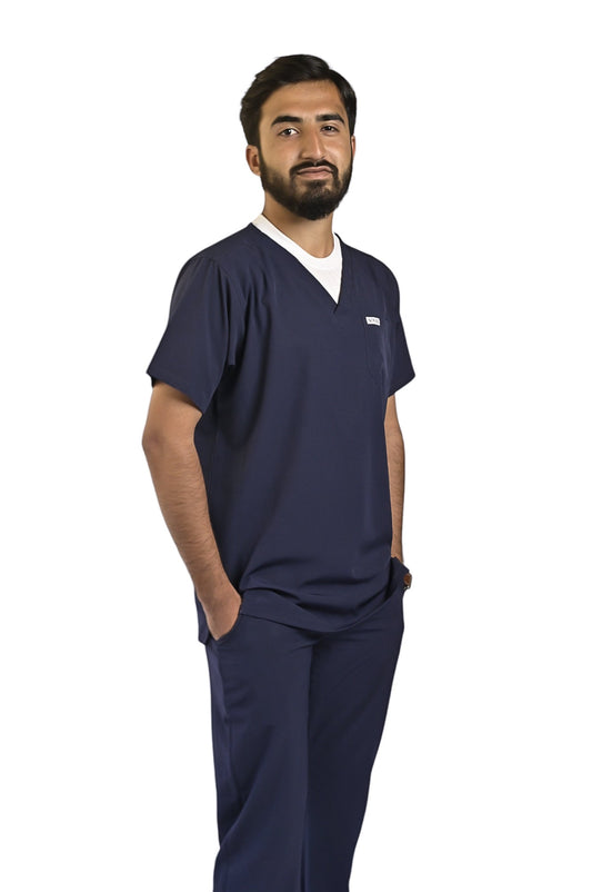 Navy blue Shirt Men Scrubs